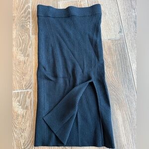 Abercrombie Black Ribbed Knit skirt with Side Slit